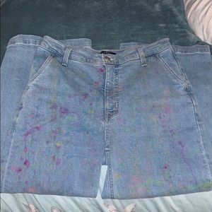 Splatter Paint Wide Leg Jeans